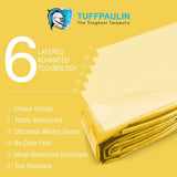 Tuffpaulin 120 GSM Heavy Duty Tarpaulin, 100% Waterproof (12FT X 30FT, Yellow)
