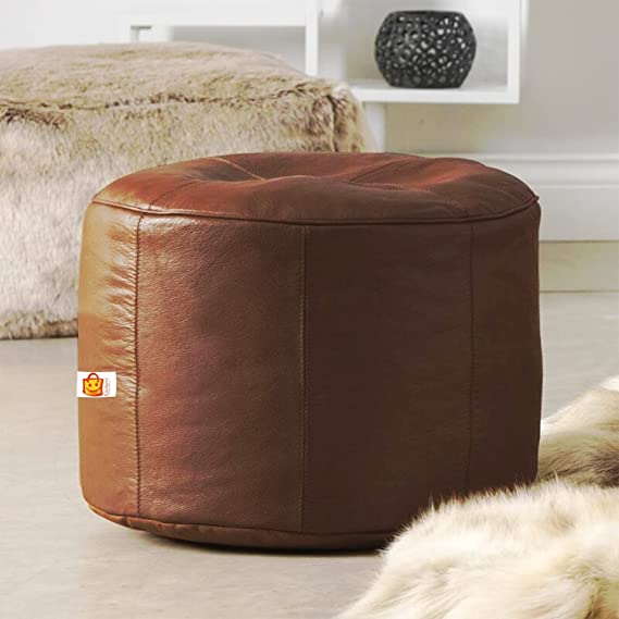 Kushuvi Faux Leather Bean Bag With Beans & Footrest