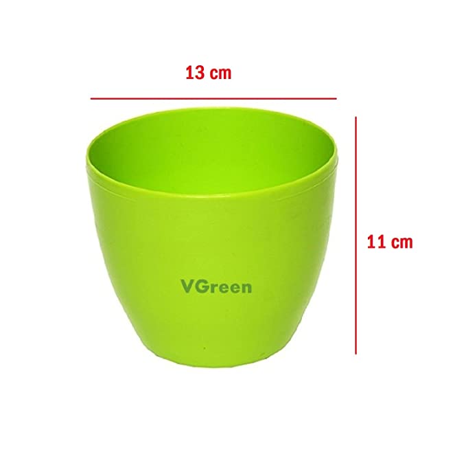 VGreen Table Top Pot & Planter with Tray (Set of 5), Yellow