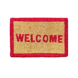 Mats Avenue White and Red Coir Door Mat Rubber Backed (31x46 cm)