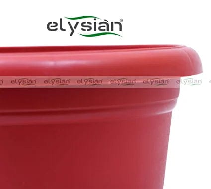 Elysian Heavy Duty Circular Shape Plastic Pot (13 cms), Brown