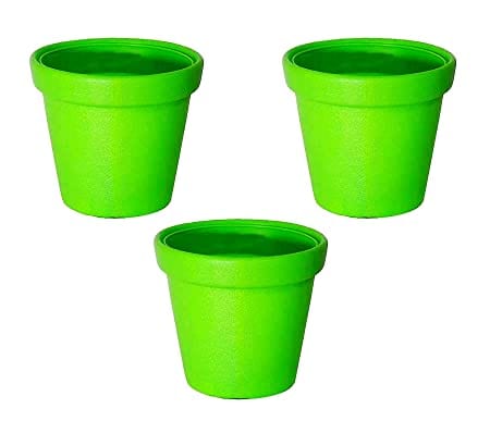 VGreen Plastic Planter Round Pots (Set of 3)