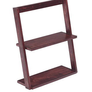 Lycka Birch Wood Wall Mounted 2 Tier Ladder Shelf