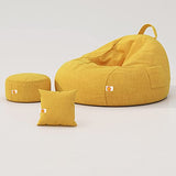 Kushuvi Faux Leather Bean Bag Chair, Cushion & Puff Stool (With Beans)