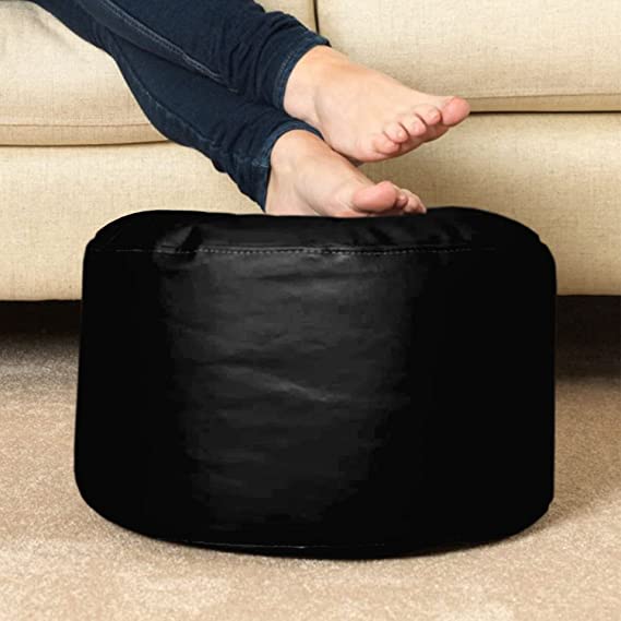 Kushuvi XXXXL Bean Bag with Footrest & Cushion (Faux Leather) With Beans