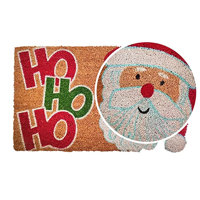 Mats Avenue HO HO Santa Heavy Duty Coir Door Mat with Rubber Backing (45 X75 cm)