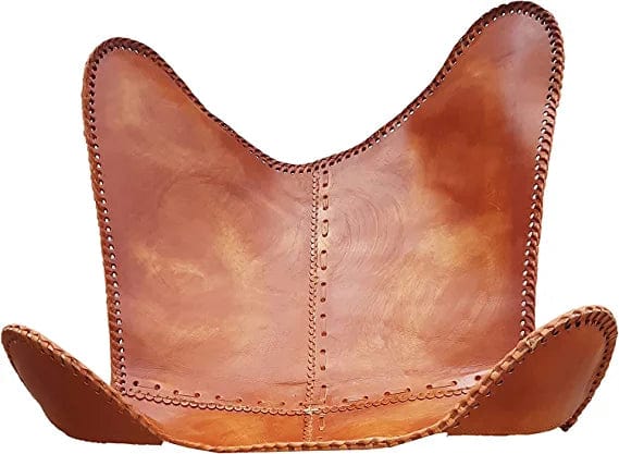 Naturals Export Handmade Leather Butterfly Folding Chair with Powder Coated