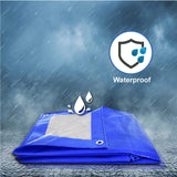 Mipatex Tarpaulin Waterproof Sheet (150 GSM, Blue/Silver)