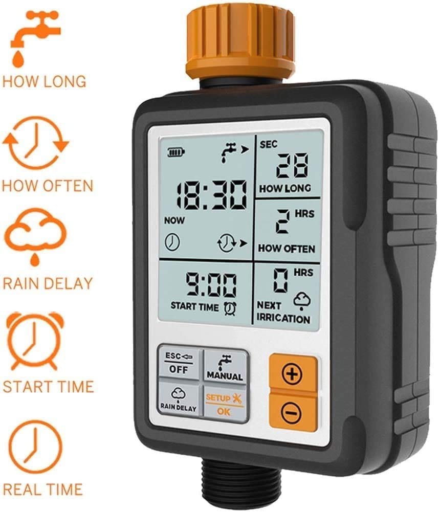 Pinolex Drip Irrigation Watering Timer & Controller (With 3inch Large Screen)