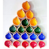 Om Craft Villa Handcrafted Multicolour Diya With Diya Batti