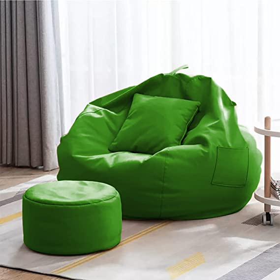 Kushuvi 4XL Bean Bag Cover with Footrest & Cushion (Faux Leather) Without Beans