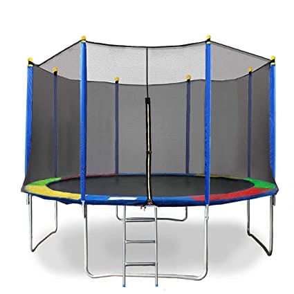Fitness Guru Trampoline for Kids with Safety Enclosure Net, Canopy and Ladder (8Ft)