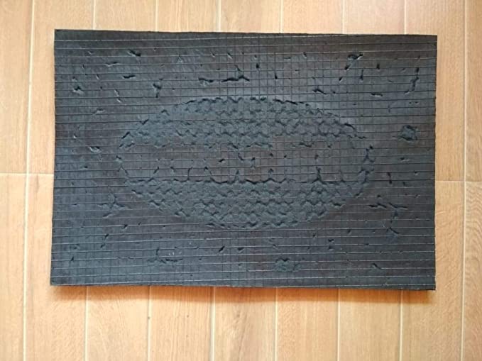 Mats Avenue Anti-Slip Coir and Rubber Rectangular Welcome Doormat (40x60cm), Black & Beige