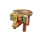 Naturals Export Elephant Shaped Handcrafted Wooden Stool Cum Side Table (8 Inches)