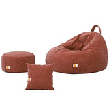 Kushuvi Faux Leather Bean Bag Chair, Cushion & Puff Stool (With Beans)