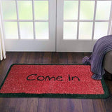 Mats Avenue Come in Theme Printed Natural Coir Door Mat (35x70cm), Red Base