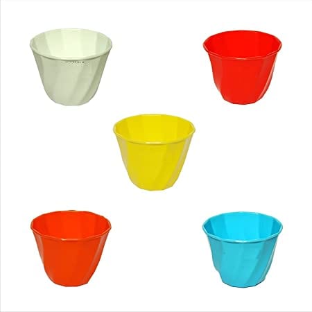 VGreen Small Kohinoo Table Top Pots (Multicolor), Pack of 5