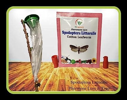 Sk Agrotech Spodoptera Littoralis - Cotton leafworm pheromone Lure & Funnel Trap, Used in All Crop