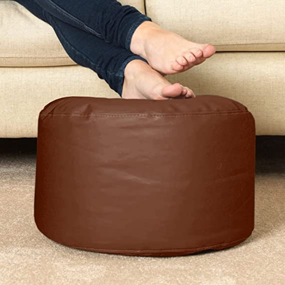 Kushuvi XXXXL Bean Bag with Footrest & Cushion (Faux Leather) With Beans