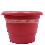 Elysian Heavy Duty Circular Shape Plastic Pot (13 cms), Brown
