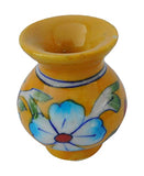 Om Craft Villa Yellow Ceramic Flower Vase (5cm x 5cm x 7.5cm)