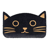 Mats Avenue Cat Shaped Black Coir Doormat (50x80cm), Large