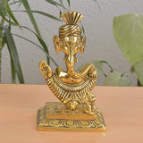 Naturals Export Lord Ganesh Sitting Brass Statue - God of Luck & Success