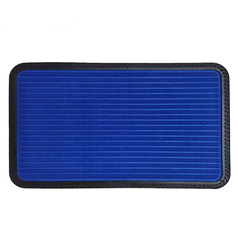 Mats Avenue Soft PP Rubber Backed Door Mat Stripped Pattern (45x75cm), Blue