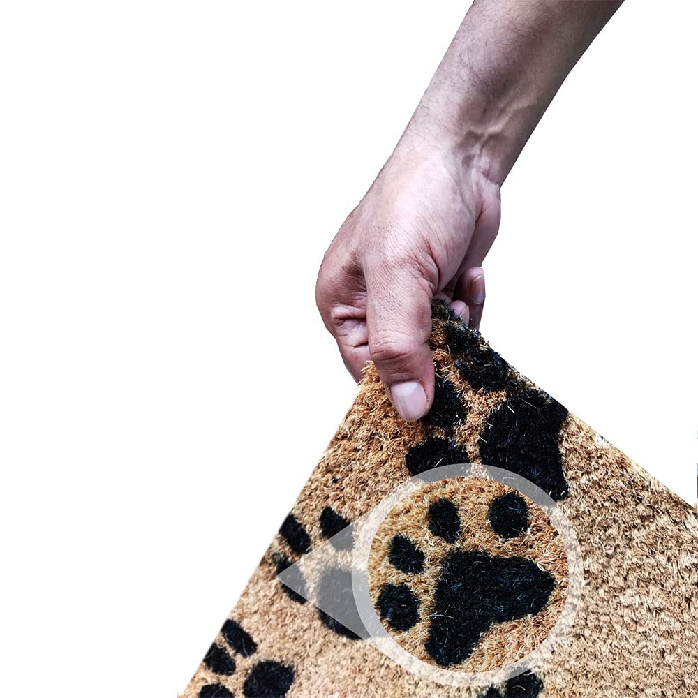 Mats Avenue Wipe Your Paws Theme Coir Door Mat Rubber Backed (45X75 cm)