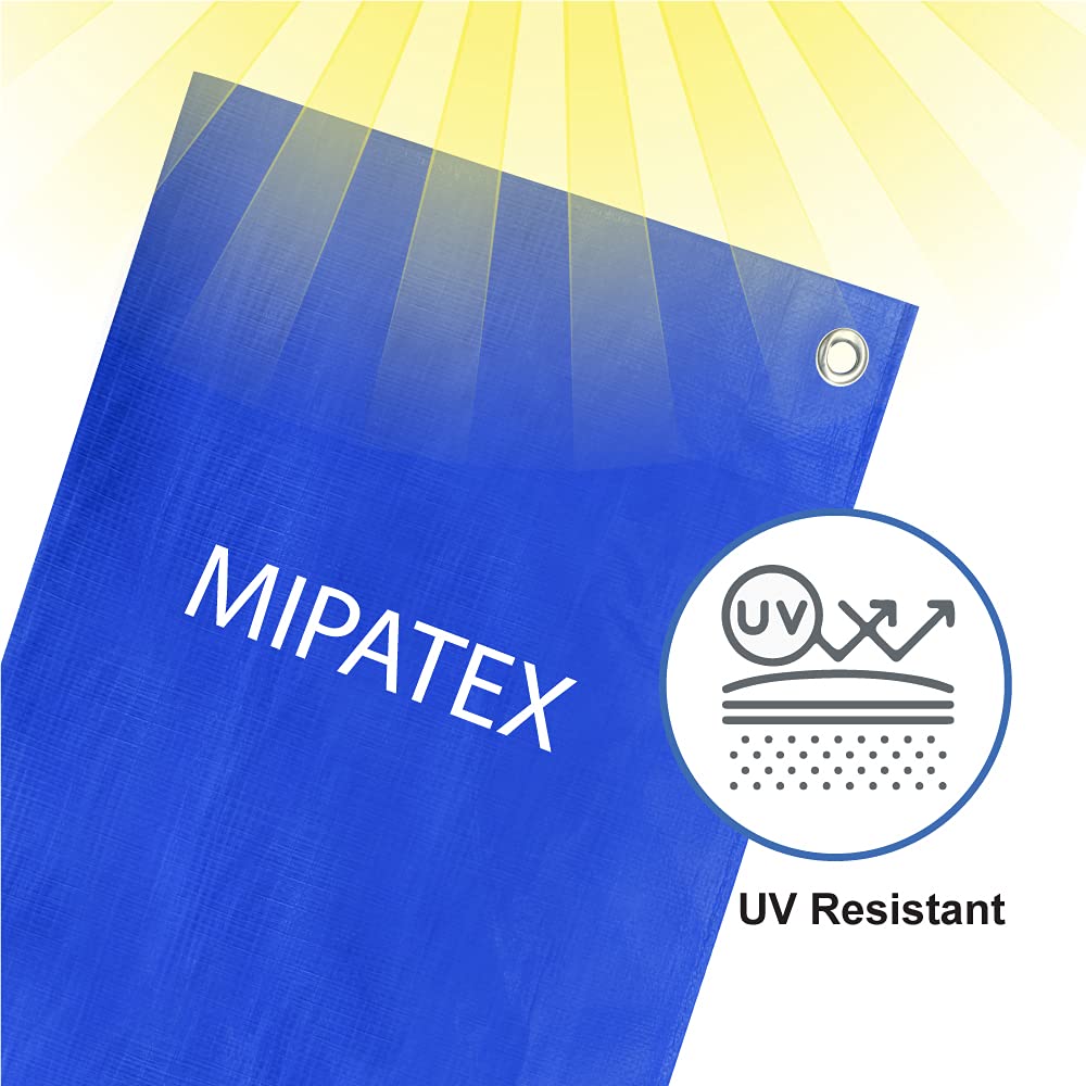 Mipatex Tarpaulin Waterproof Sheet (150 GSM, Blue/Silver)