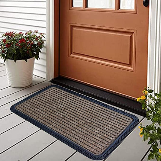 Mats Avenue PP and Rubber Backed Striped Patterned Door Mat (40x70cm), Light Brown