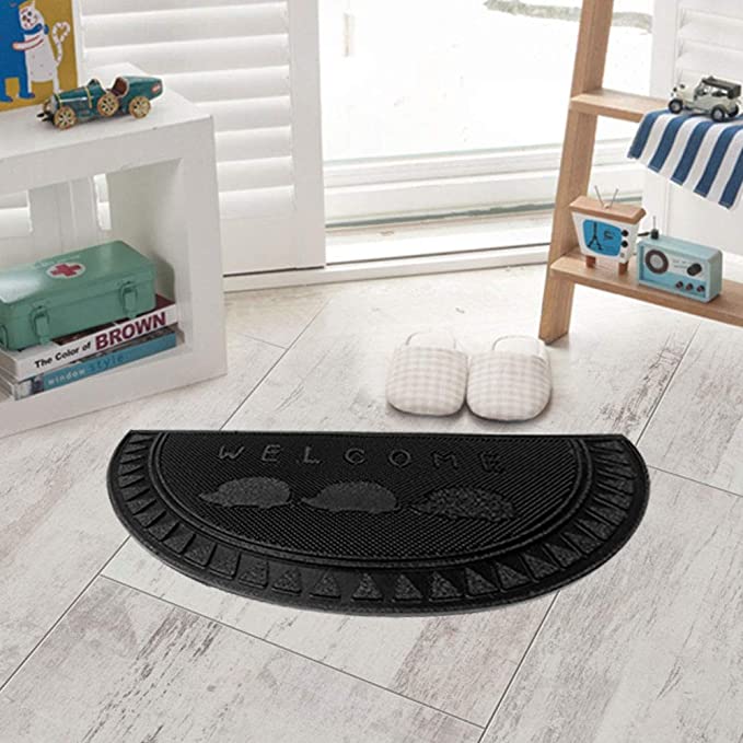 Mats Avenue Anti Slippery Rubber Pin Dot Black Doormat (29x60cm)