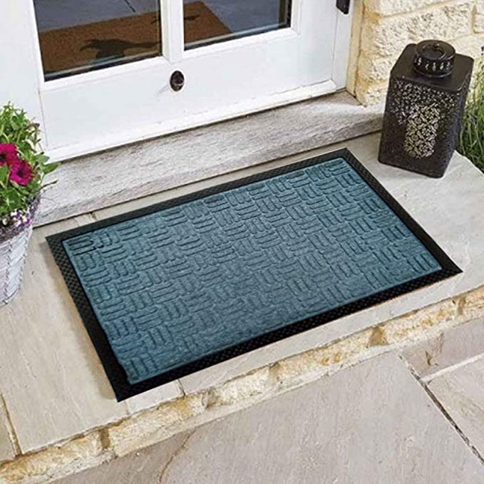 Mats Avenue PP and Rubber Doormat Molded Pattern Blue Color (40x60cm)