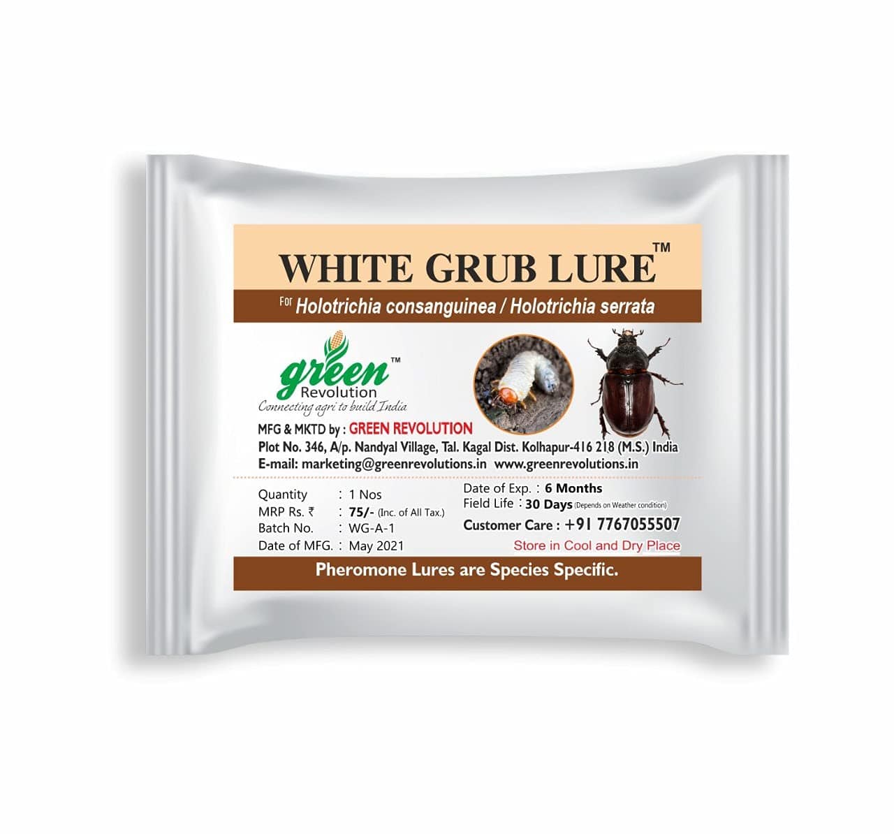 Green Revolution White Grub Pheromone Lure With Bucket Trap