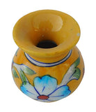 Om Craft Villa Yellow Ceramic Flower Vase (5cm x 5cm x 7.5cm)