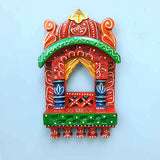 Naturals Export HandPainted Wooden Wall Hanging Jharokha Frame (Multicolor) 10 Inches