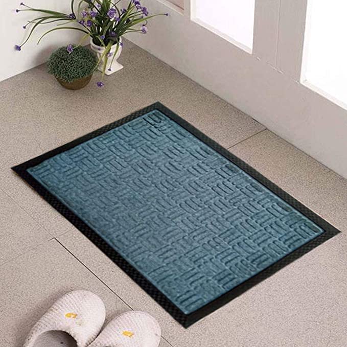 Mats Avenue PP and Rubber Doormat Molded Pattern Blue Color (40x60cm)