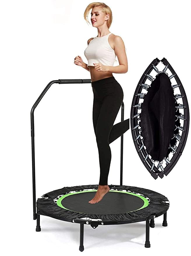 Fitness Guru Max Load 220lbs Rebounder Heavy Duty Finish Trampoline With Safety Pad & Handle