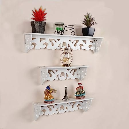 Raytrees Wooden Wall Shelves For Home décor- Set of 3
