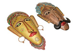 Naturals Export Wall Hanging Terracotta Hand Carved Mask (Set of 2)