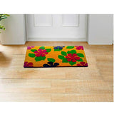 Mats Avenue Coir Door Mat Floral Pattern (45x75cm), Yellow