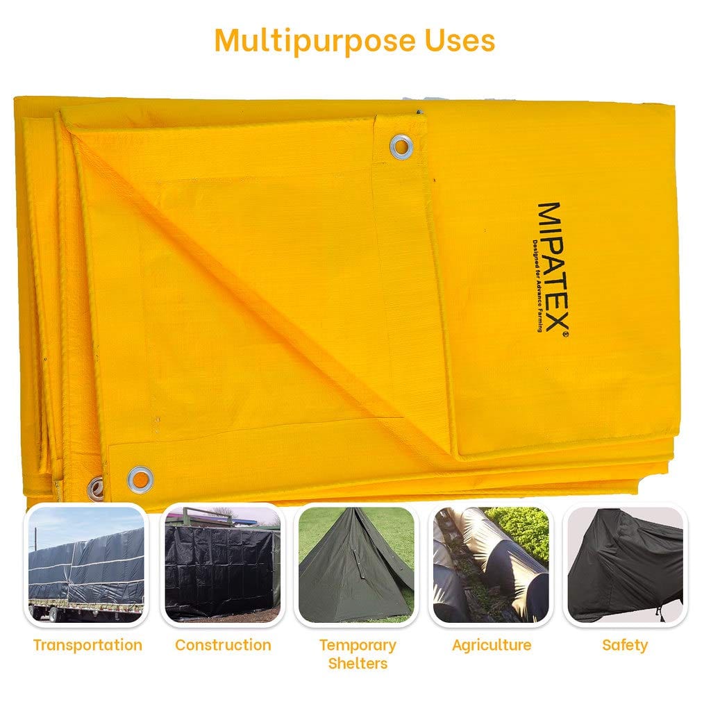 Mipatex Tarapaulin Sheet (40ft x 30ft, 200 GSM, Yellow)