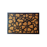 Mats Avenue Black & Beige Color Floral Pattern Coir and Rubber Doormat (40x60cm)