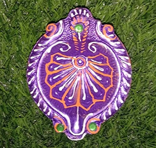 Om Craft Villa Handmade Multicolour Mitti Diyas (Set Of 12)