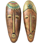 Naturals Export Wall Hanging Handicraft Tribal Mask (Set of 2) - 21 Inches