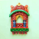 Naturals Export HandPainted Wooden Wall Hanging Jharokha Frame (Multicolor) 10 Inches