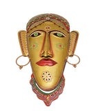 Orbit Art Gallery Wall Hanging Terracotta Hand Carved Mask (Set of 1)