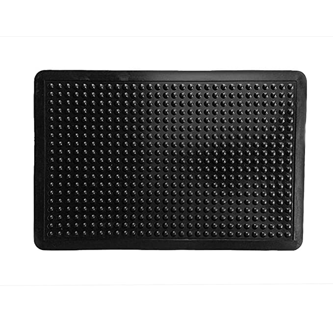 Mats Avenue Rubber Bubble Non-Slip Accupressure Black DoorMat (60x90cm)