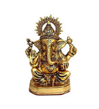 Orbit Art Gallery Lord Ganesha Metal Sitting Statue For Good Luck & Success