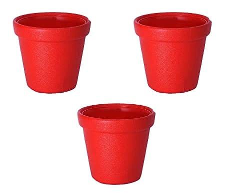 VGreen Plastic Planter Round Pots (Set of 3)